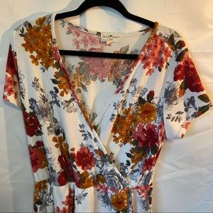 Floral wrap style dress